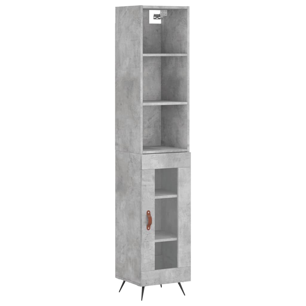 Image Buffet haut Gris béton 34,5x34x180 cm Bois d'ingénierie | Xios Store SNC vidaXL Xios Store SNC