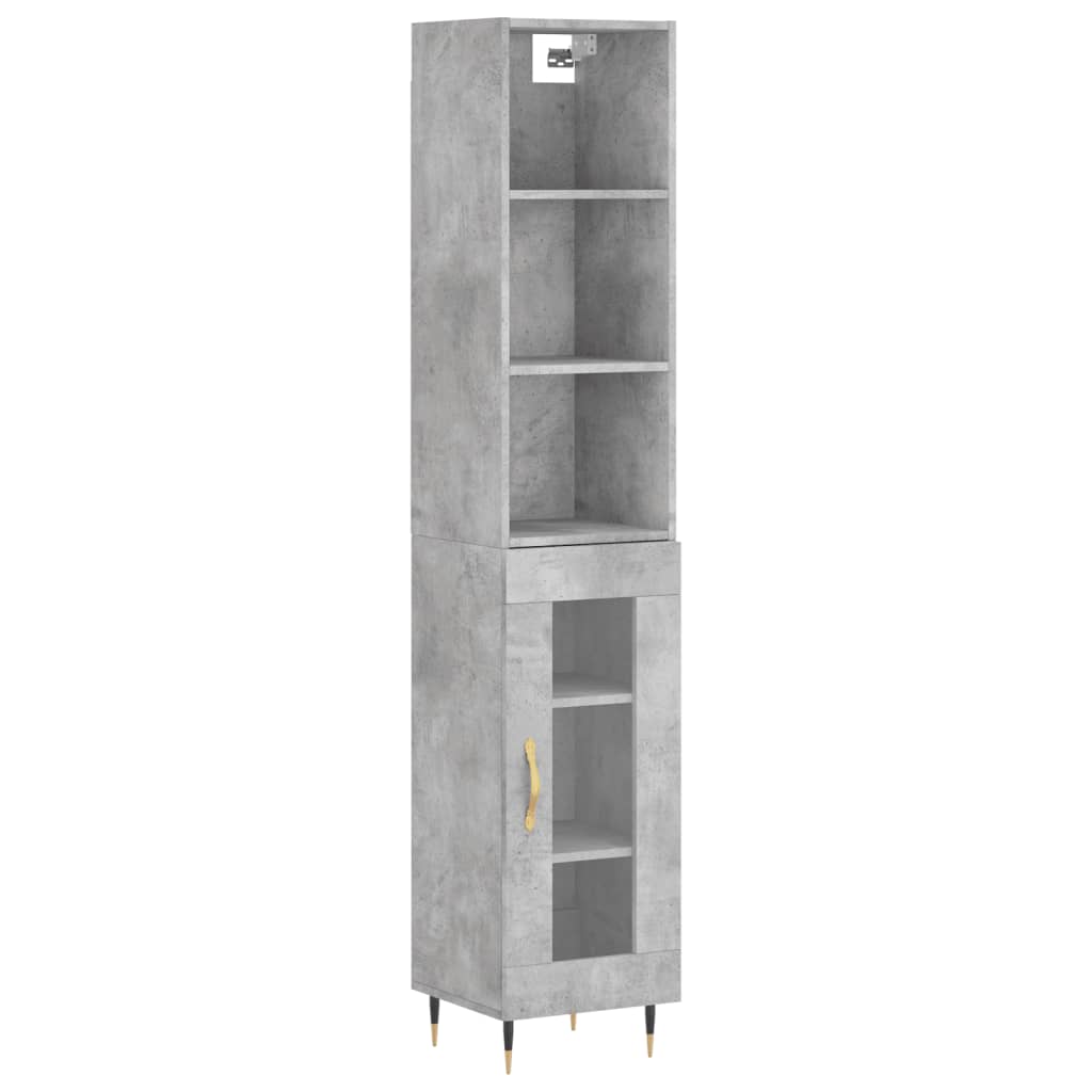 Image Buffet haut Gris béton 34,5x34x180 cm Bois d'ingénierie | Xios Store SNC vidaXL Xios Store SNC