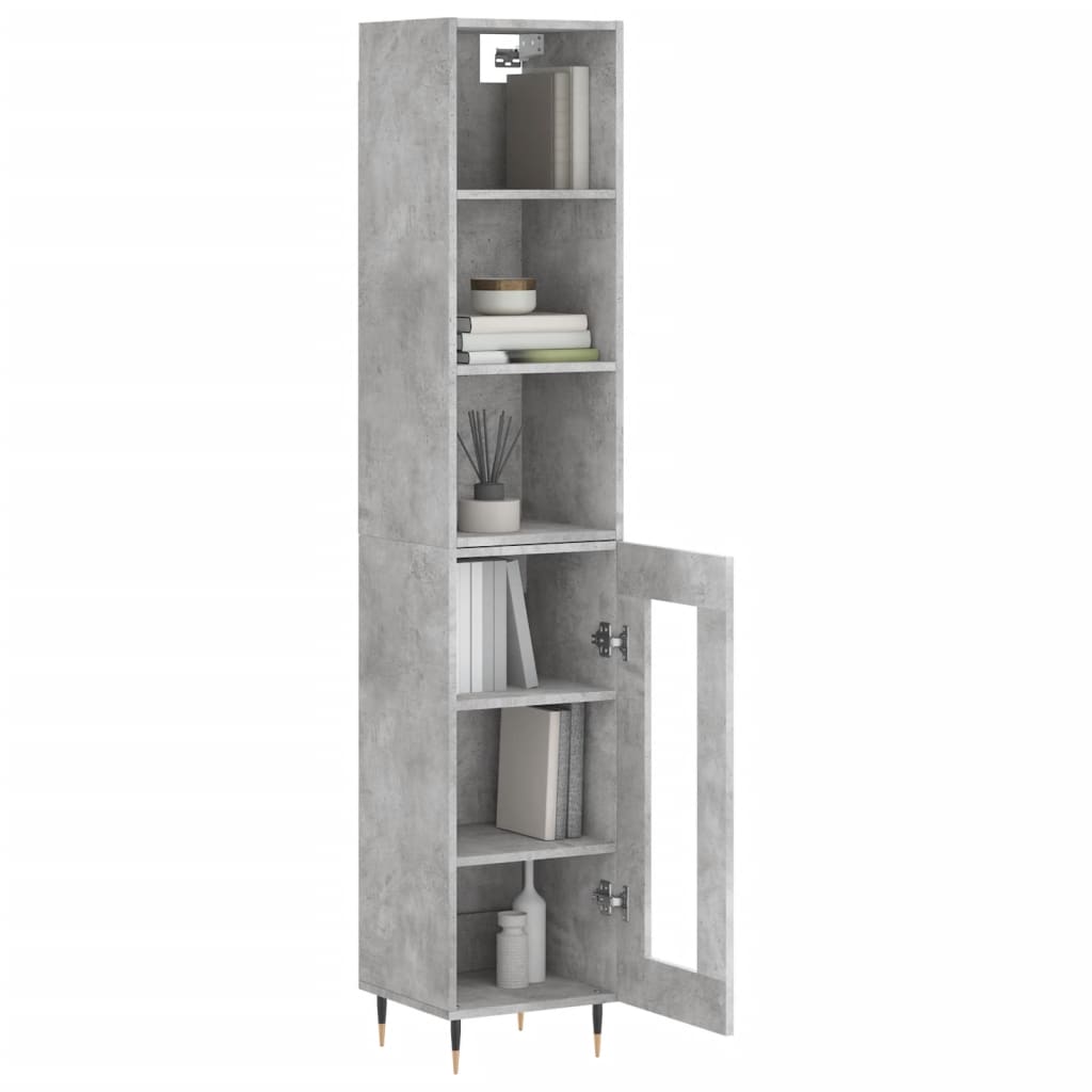 Image Buffet haut Gris béton 34,5x34x180 cm Bois d'ingénierie | Xios Store SNC vidaXL Xios Store SNC