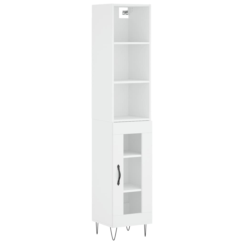 Image Buffet haut Blanc 34,5x34x180 cm Bois d'ingénierie | Xios Store SNC vidaXL Xios Store SNC