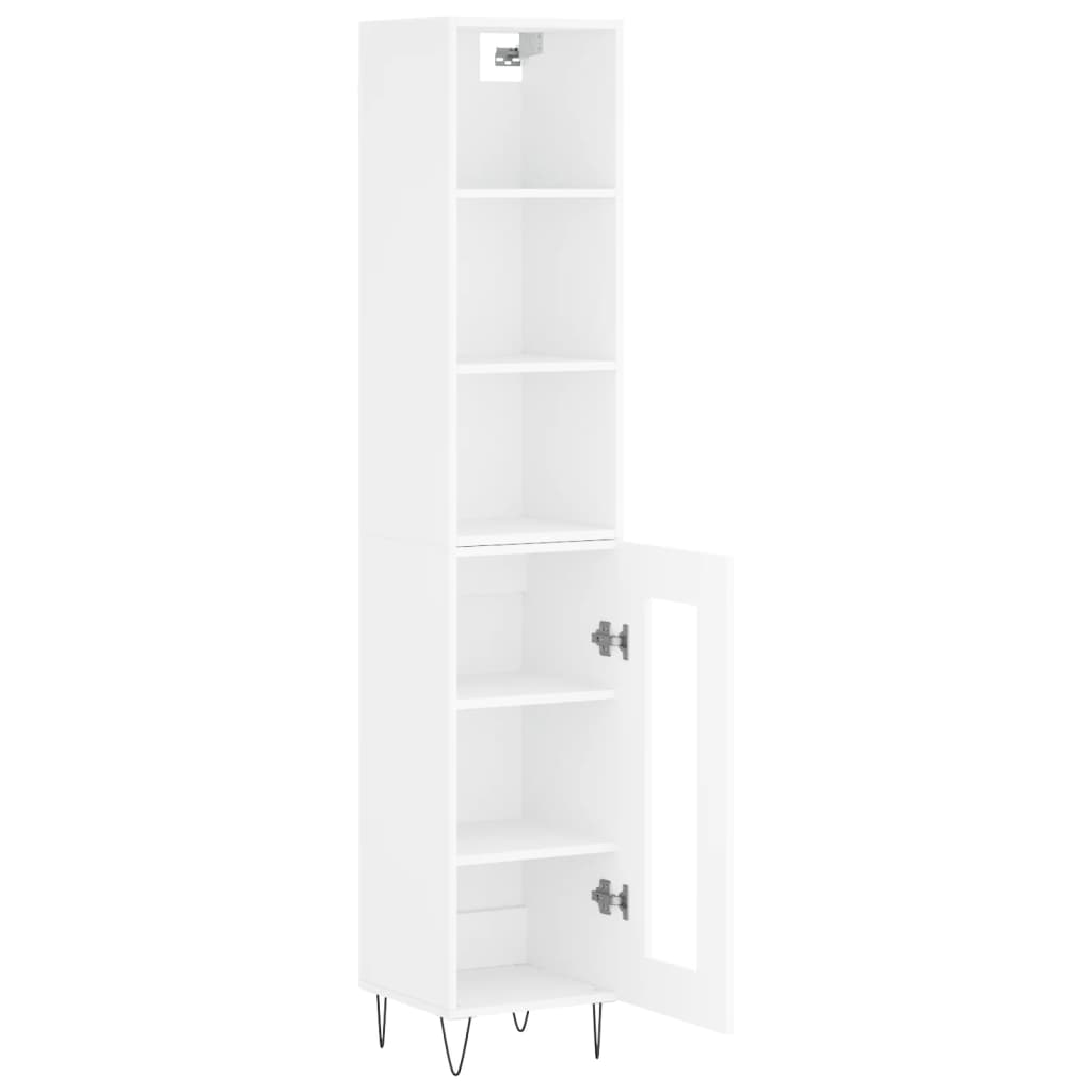 Image Buffet haut Blanc 34,5x34x180 cm Bois d'ingénierie | Xios Store SNC vidaXL Xios Store SNC