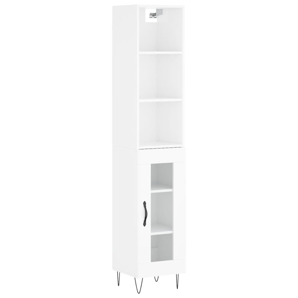 Image Buffet haut Blanc brillant 34,5x34x180 cm Bois d'ingénierie | Xios Store SNC vidaXL Xios Store SNC