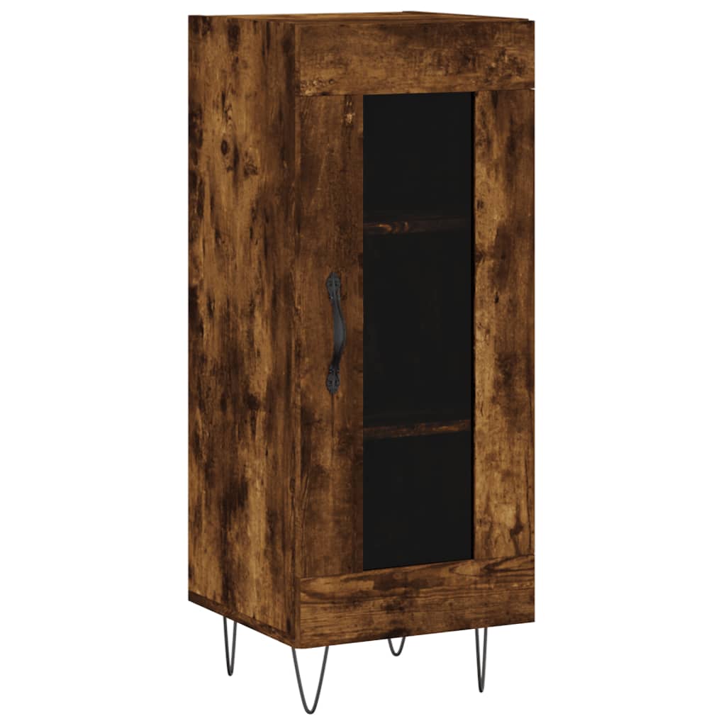 Image Buffet haut Chêne fumé 34,5x34x180 cm Bois d'ingénierie | Xios Store SNC vidaXL Xios Store SNC