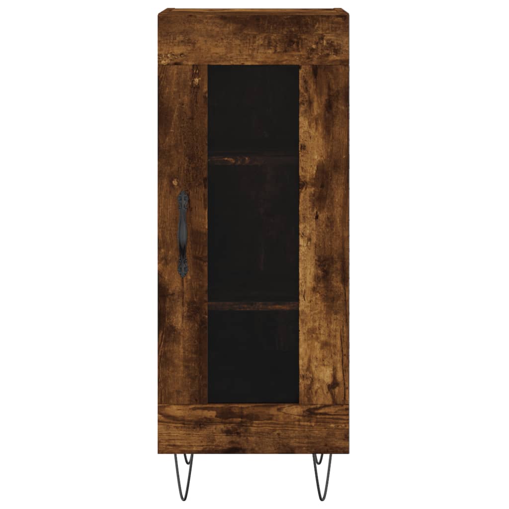 Image Buffet haut Chêne fumé 34,5x34x180 cm Bois d'ingénierie | Xios Store SNC vidaXL Xios Store SNC