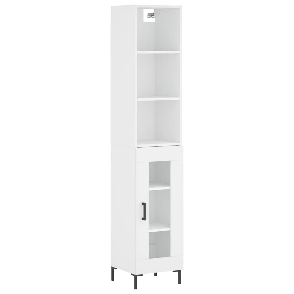 Image Buffet haut Blanc 34,5x34x180 cm Bois d'ingénierie | Xios Store SNC vidaXL Xios Store SNC