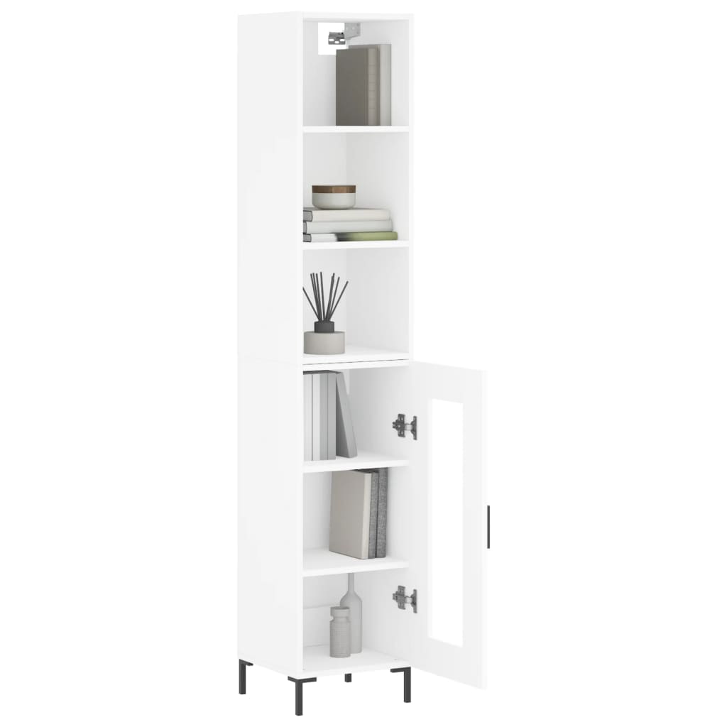 Image Buffet haut Blanc 34,5x34x180 cm Bois d'ingénierie | Xios Store SNC vidaXL Xios Store SNC