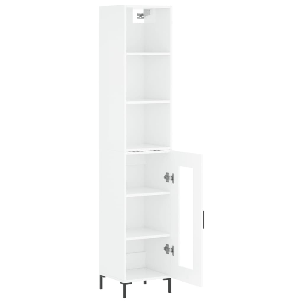 Image Buffet haut Blanc 34,5x34x180 cm Bois d'ingénierie | Xios Store SNC vidaXL Xios Store SNC