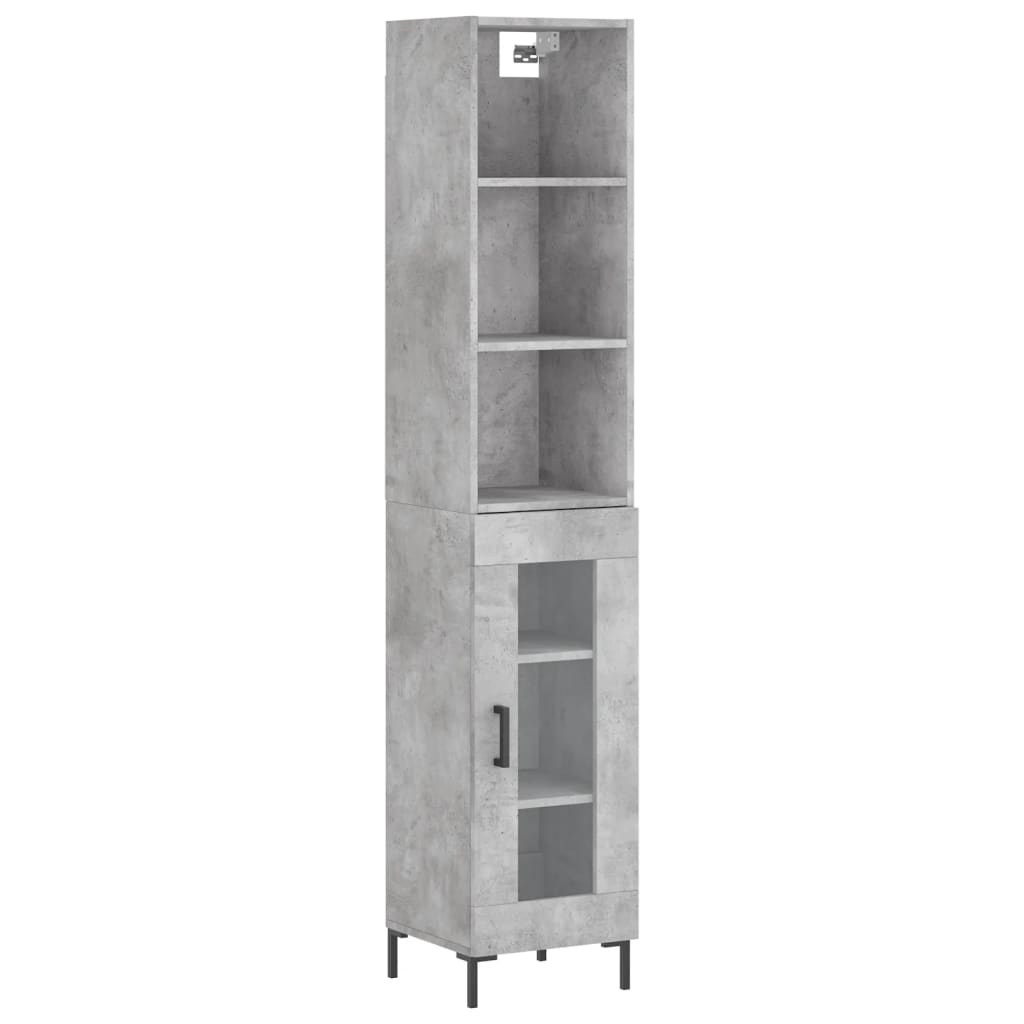 Image Buffet haut Gris béton 34,5x34x180 cm Bois d'ingénierie | Xios Store SNC vidaXL Xios Store SNC