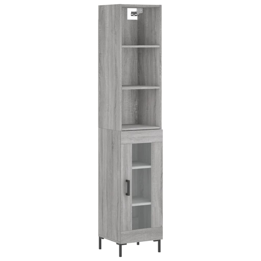 Image Buffet haut Sonoma gris 34,5x34x180 cm Bois d'ingénierie | Xios Store SNC vidaXL Xios Store SNC