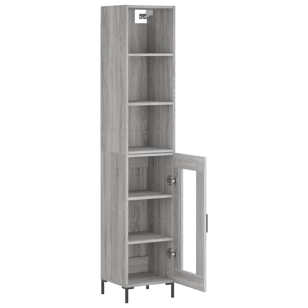 Image Buffet haut Sonoma gris 34,5x34x180 cm Bois d'ingénierie | Xios Store SNC vidaXL Xios Store SNC