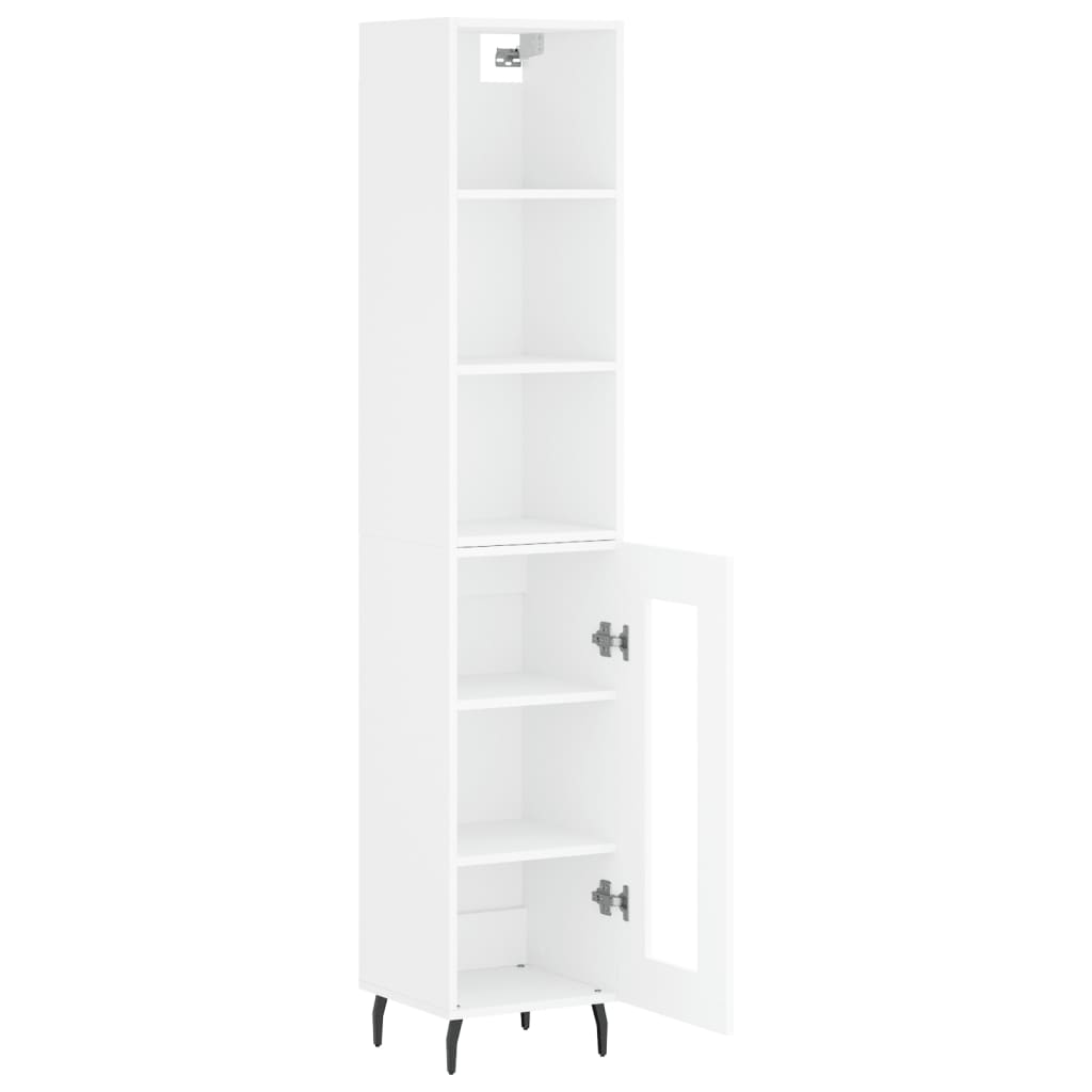 Image Buffet haut Blanc 34,5x34x180 cm Bois d'ingénierie | Xios Store SNC vidaXL Xios Store SNC