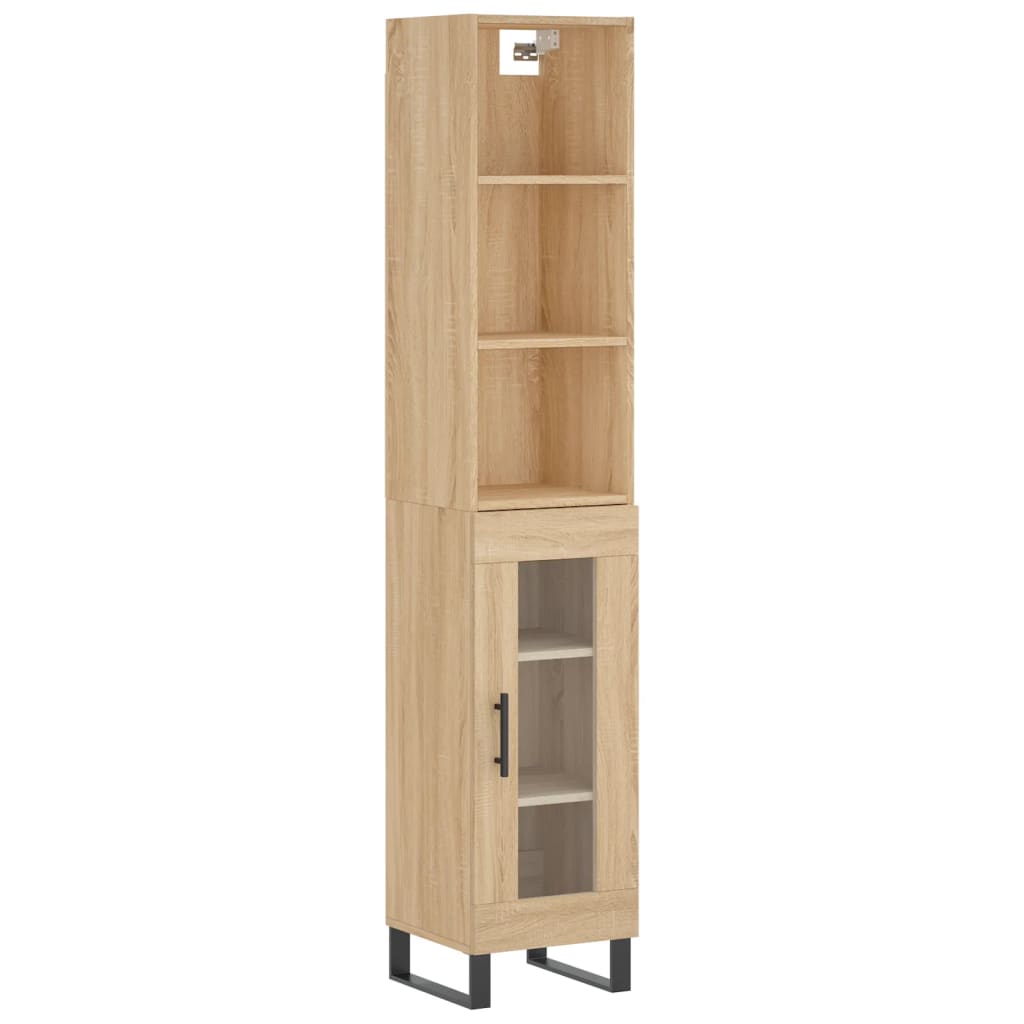 Image Buffet haut Chêne sonoma 34,5x34x180 cm Bois d'ingénierie | Xios Store SNC vidaXL Xios Store SNC