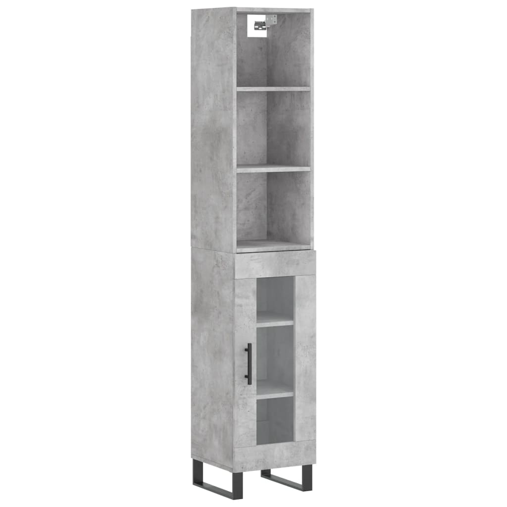 Image Buffet haut Gris béton 34,5x34x180 cm Bois d'ingénierie | Xios Store SNC vidaXL Xios Store SNC