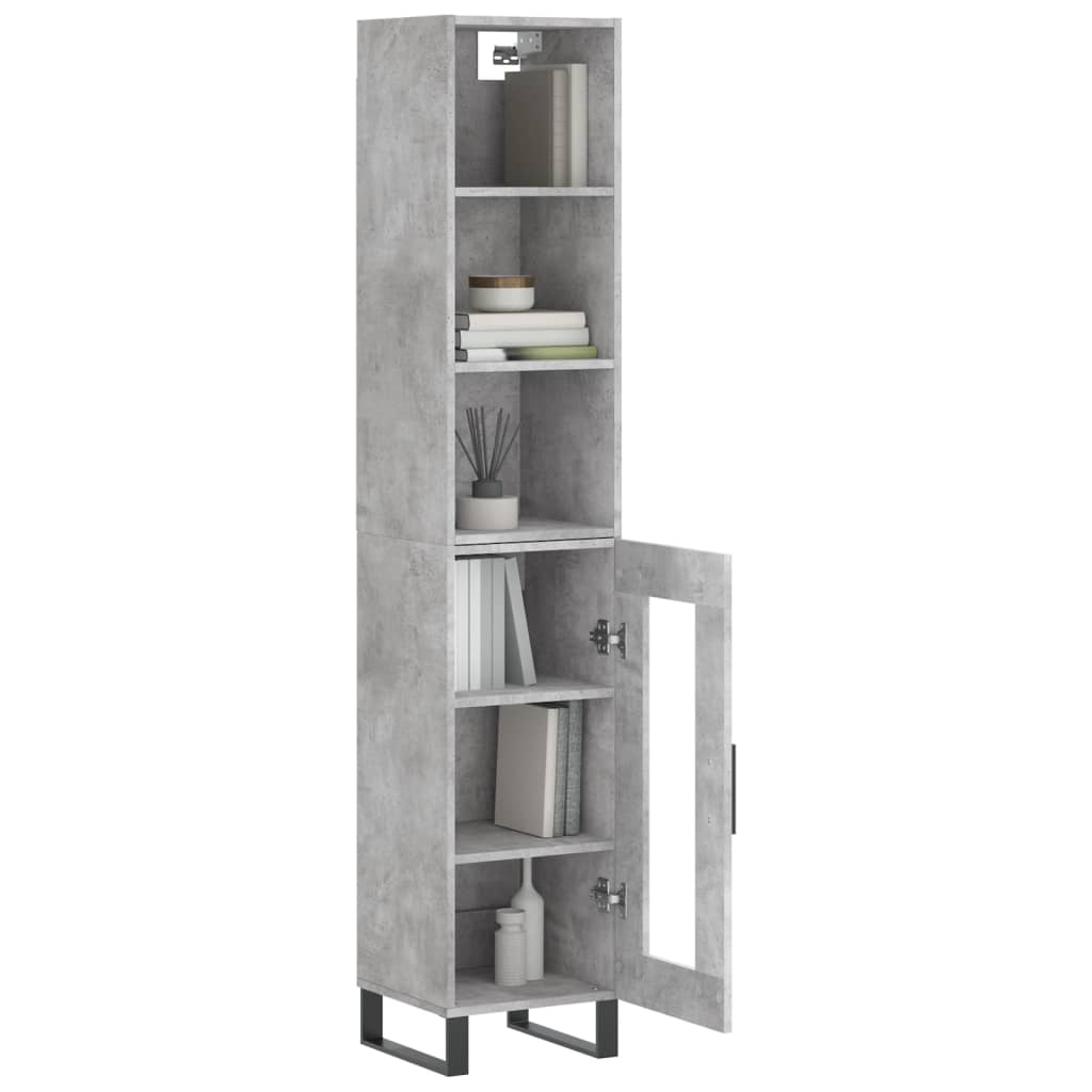 Image Buffet haut Gris béton 34,5x34x180 cm Bois d'ingénierie | Xios Store SNC vidaXL Xios Store SNC