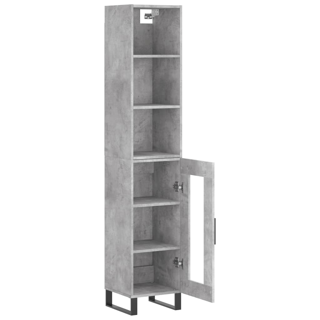 Image Buffet haut Gris béton 34,5x34x180 cm Bois d'ingénierie | Xios Store SNC vidaXL Xios Store SNC