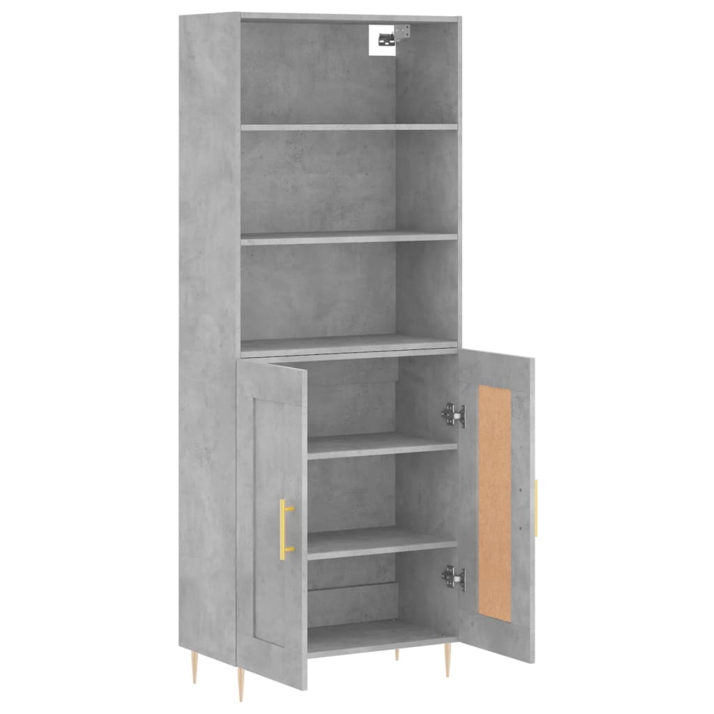 Image Buffet haut Gris béton 69,5x34x180 cm Bois d'ingénierie | Xios Store SNC vidaXL Xios Store SNC