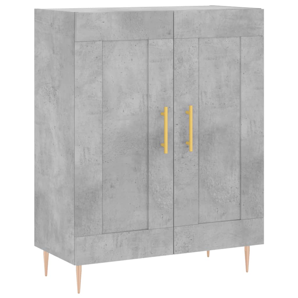 Image Buffet haut Gris béton 69,5x34x180 cm Bois d'ingénierie | Xios Store SNC vidaXL Xios Store SNC