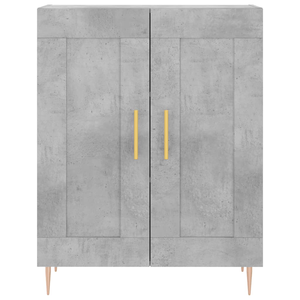 Image Buffet haut Gris béton 69,5x34x180 cm Bois d'ingénierie | Xios Store SNC vidaXL Xios Store SNC