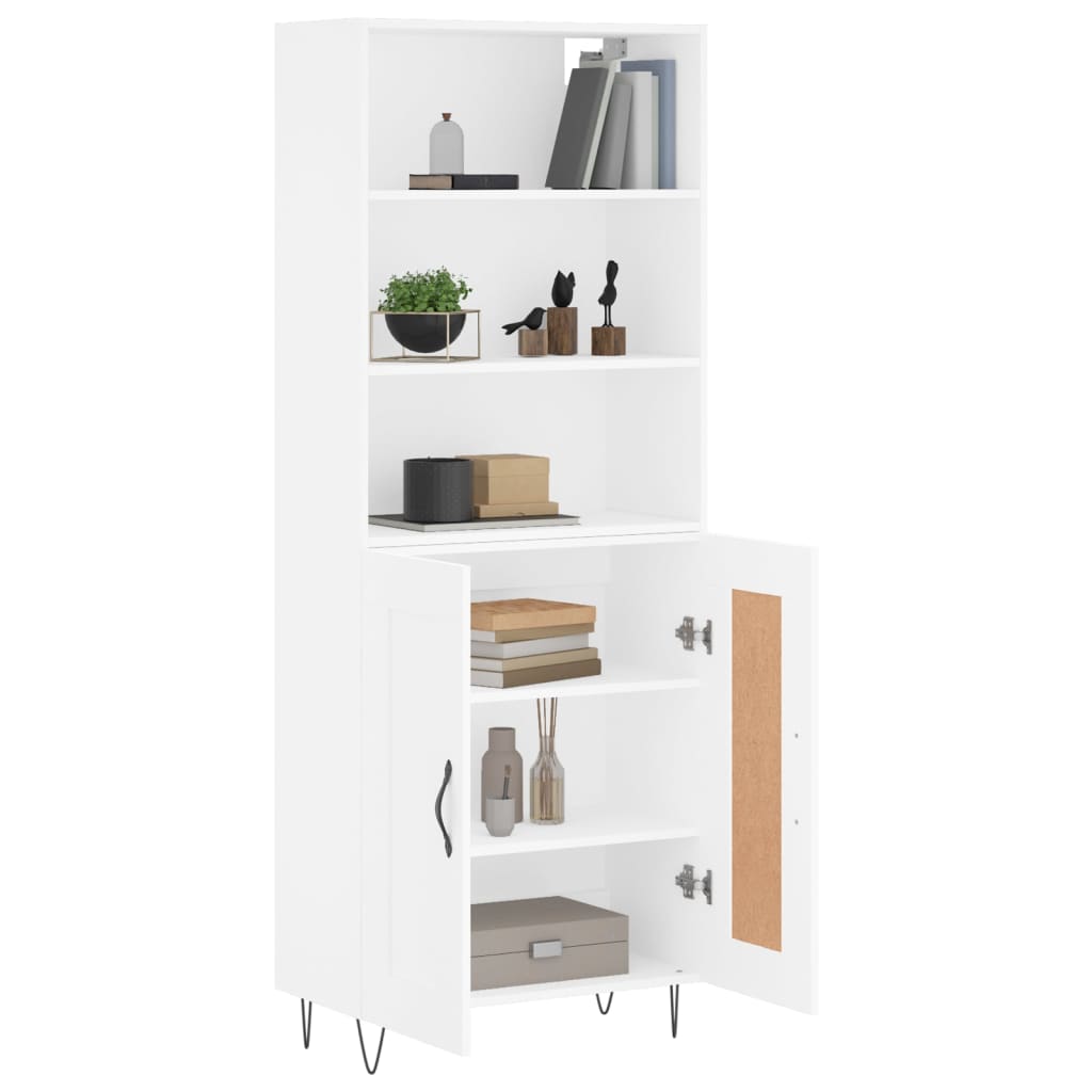 Image Buffet haut Blanc 69,5x34x180 cm Bois d'ingénierie | Xios Store SNC vidaXL Xios Store SNC