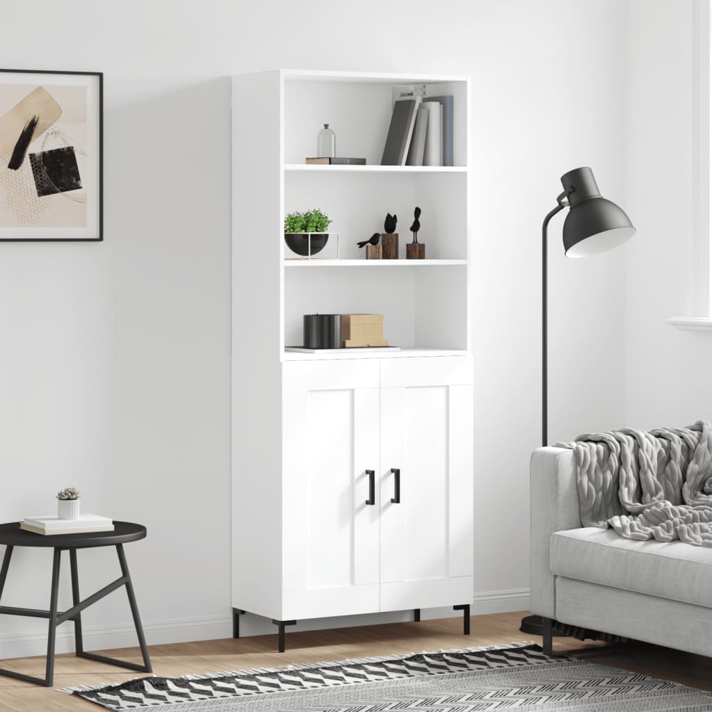 Image Buffet haut Blanc 69,5x34x180 cm Bois d'ingénierie | Xios Store SNC vidaXL Xios Store SNC