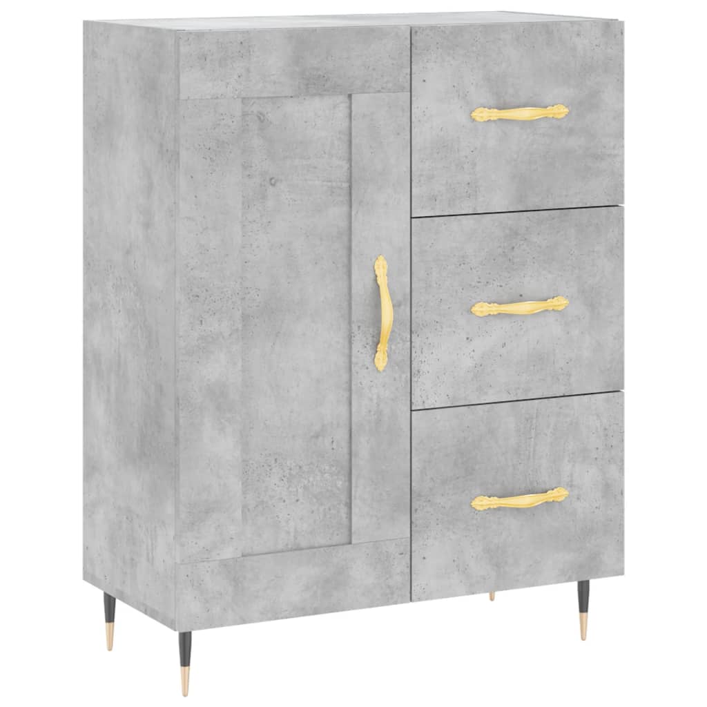 Image Buffet haut Gris béton 69,5x34x180 cm Bois d'ingénierie | Xios Store SNC vidaXL Xios Store SNC