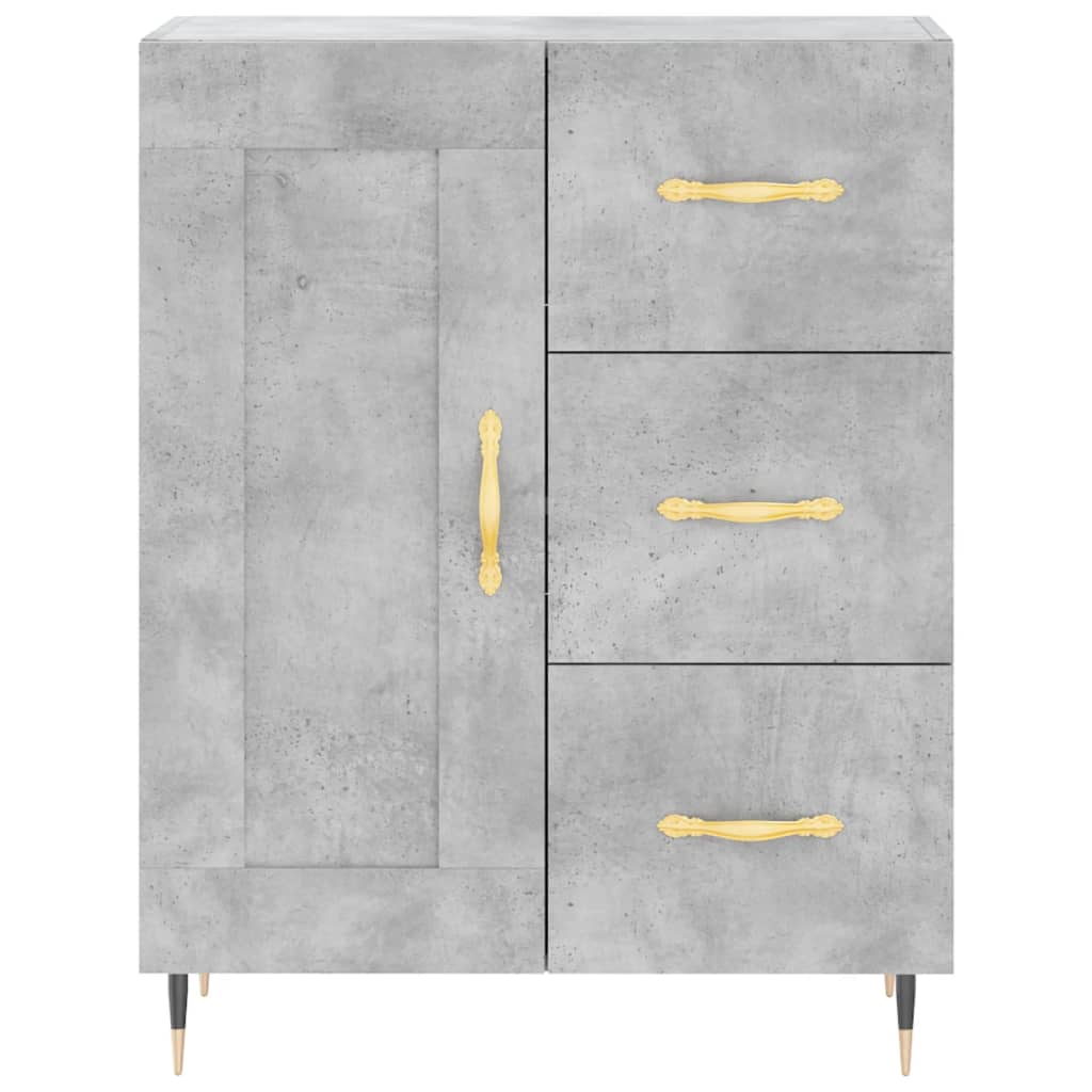 Image Buffet haut Gris béton 69,5x34x180 cm Bois d'ingénierie | Xios Store SNC vidaXL Xios Store SNC