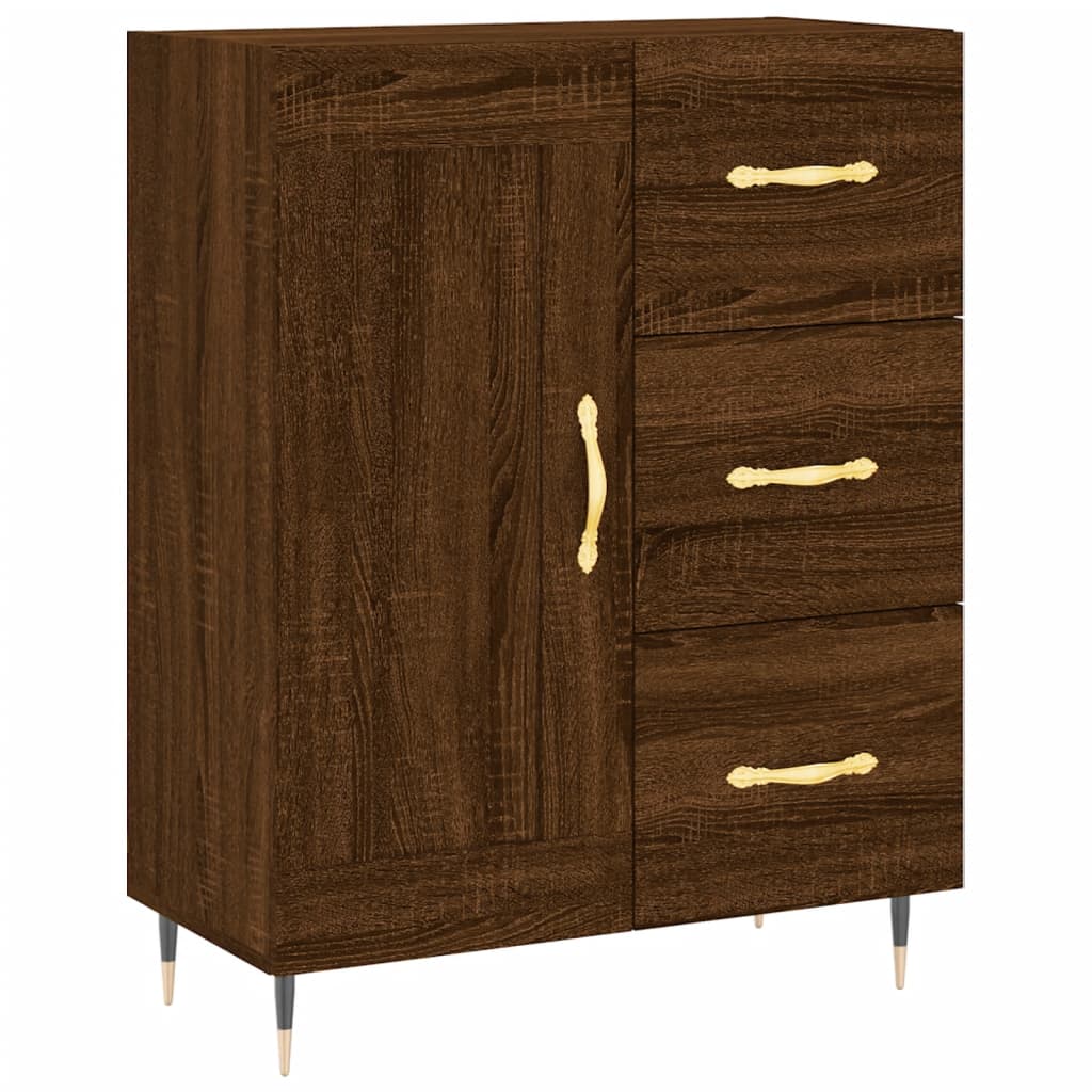 Image Buffet haut Chêne marron 69,5x34x180 cm Bois d'ingénierie | Xios Store SNC vidaXL Xios Store SNC