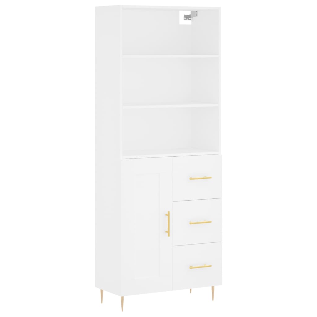 Image Buffet haut Blanc 69,5x34x180 cm Bois d'ingénierie | Xios Store SNC vidaXL Xios Store SNC