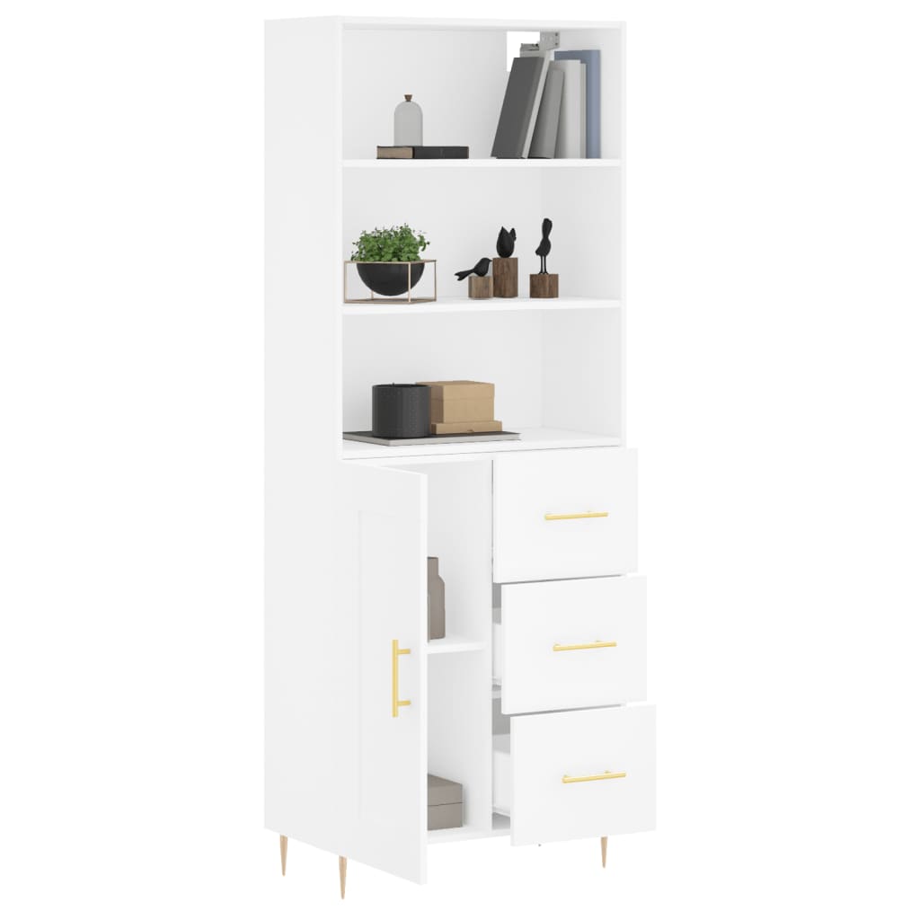 Image Buffet haut Blanc 69,5x34x180 cm Bois d'ingénierie | Xios Store SNC vidaXL Xios Store SNC