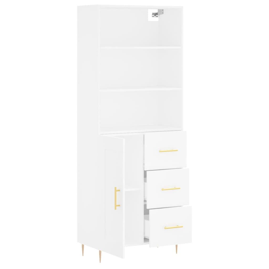 Image Buffet haut Blanc 69,5x34x180 cm Bois d'ingénierie | Xios Store SNC vidaXL Xios Store SNC