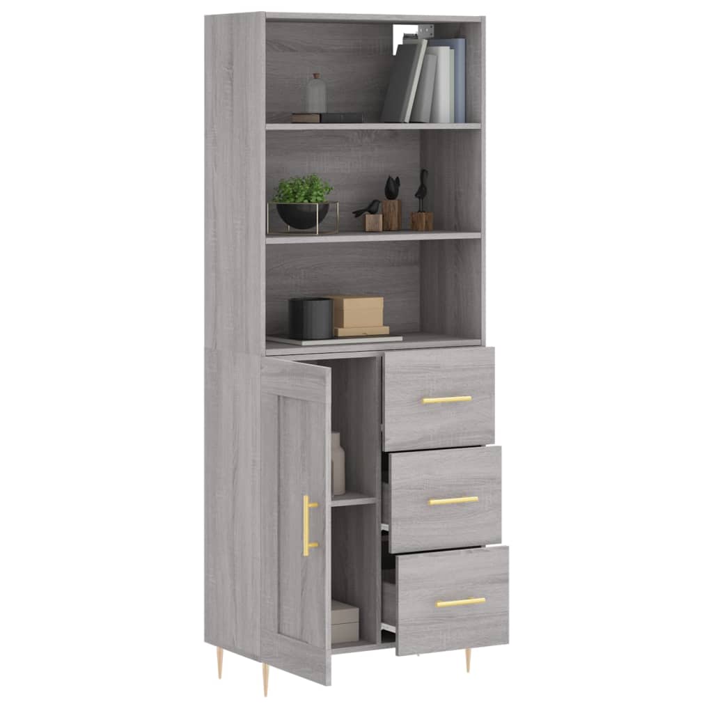 Image Buffet haut Sonoma gris 69,5x34x180 cm Bois d'ingénierie | Xios Store SNC vidaXL Xios Store SNC