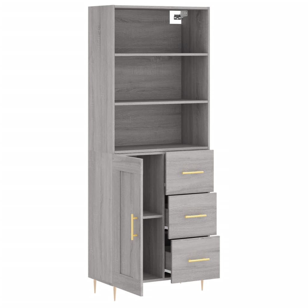 Image Buffet haut Sonoma gris 69,5x34x180 cm Bois d'ingénierie | Xios Store SNC vidaXL Xios Store SNC