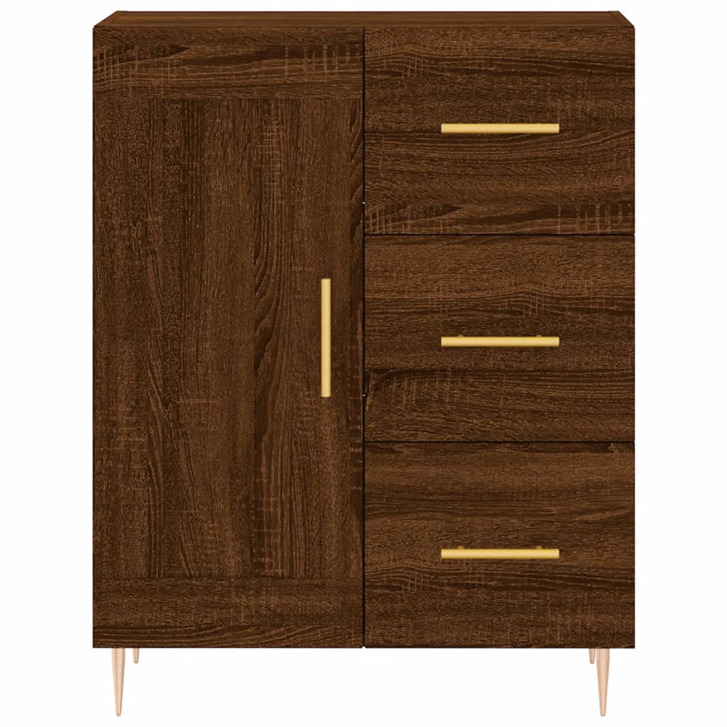 Image Buffet haut Chêne marron 69,5x34x180 cm Bois d'ingénierie | Xios Store SNC vidaXL Xios Store SNC