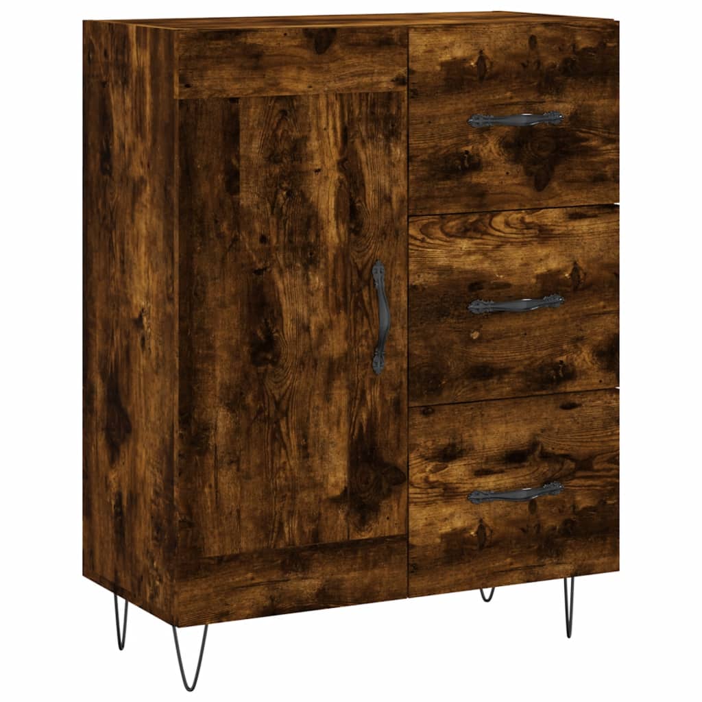 Image Buffet haut Chêne fumé 69,5x34x180 cm Bois d'ingénierie | Xios Store SNC vidaXL Xios Store SNC