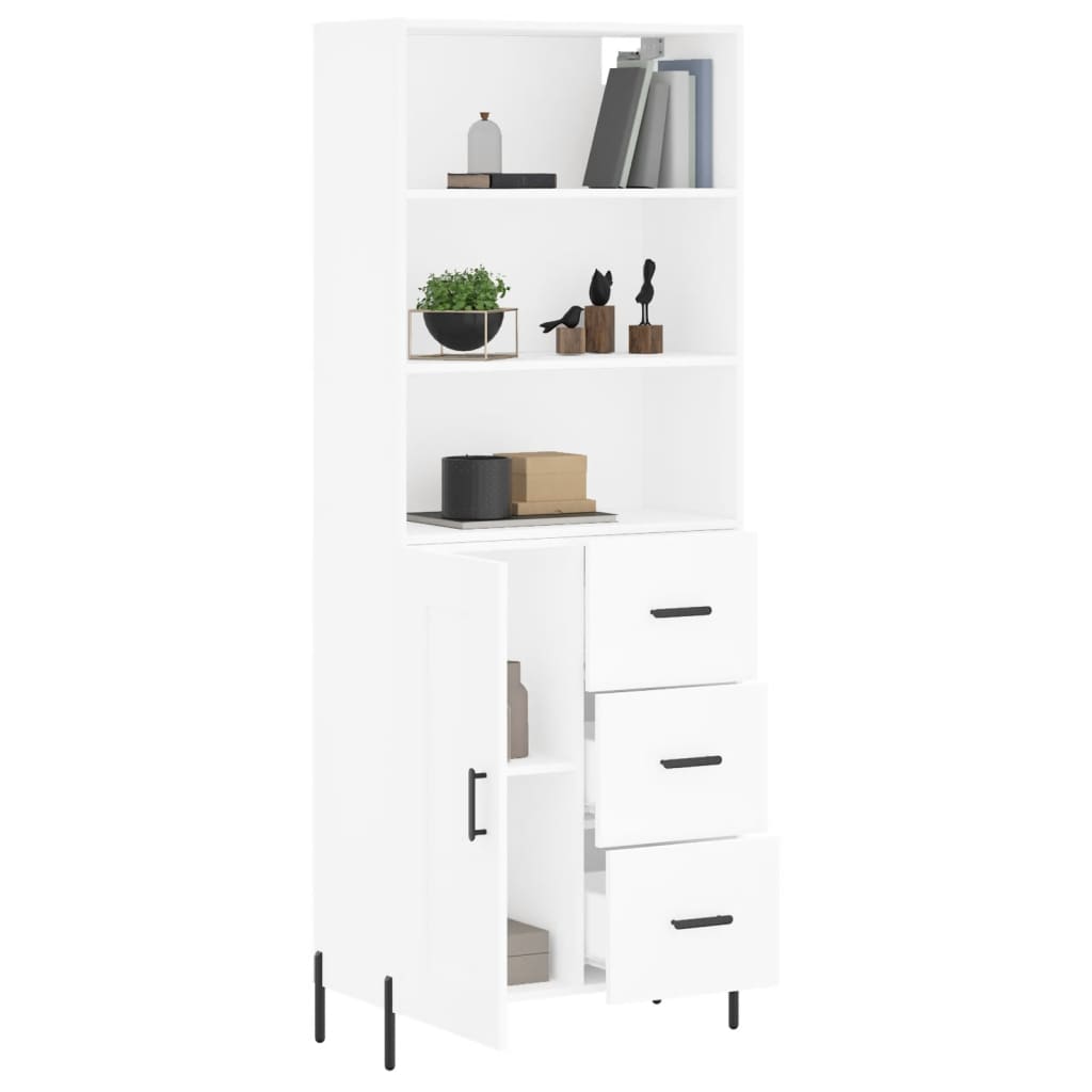 Image Buffet haut Blanc 69,5x34x180 cm Bois d'ingénierie | Xios Store SNC vidaXL Xios Store SNC