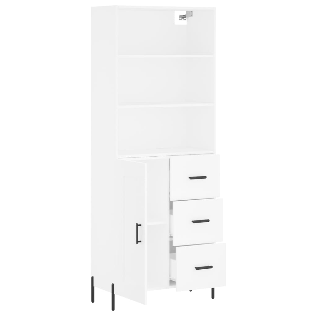 Image Buffet haut Blanc 69,5x34x180 cm Bois d'ingénierie | Xios Store SNC vidaXL Xios Store SNC