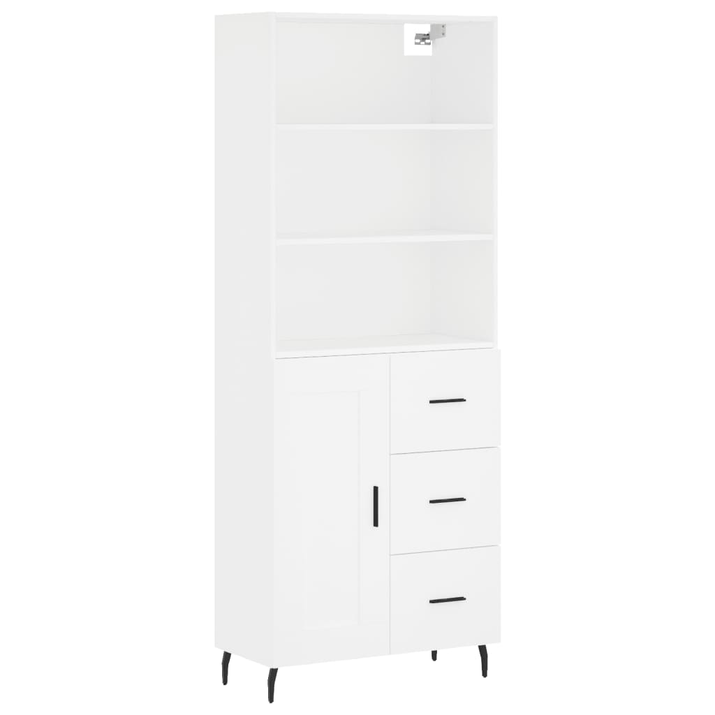 Image Buffet haut Blanc 69,5x34x180 cm Bois d'ingénierie | Xios Store SNC vidaXL Xios Store SNC