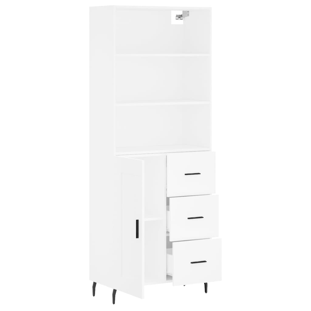 Image Buffet haut Blanc 69,5x34x180 cm Bois d'ingénierie | Xios Store SNC vidaXL Xios Store SNC