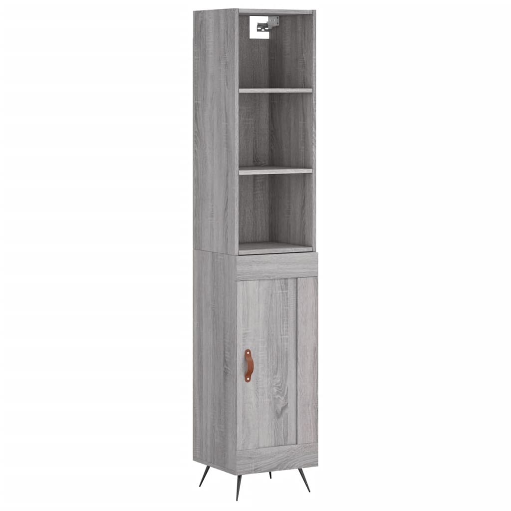 Image Buffet haut Sonoma gris 34,5x34x180 cm Bois d'ingénierie | Xios Store SNC vidaXL Xios Store SNC