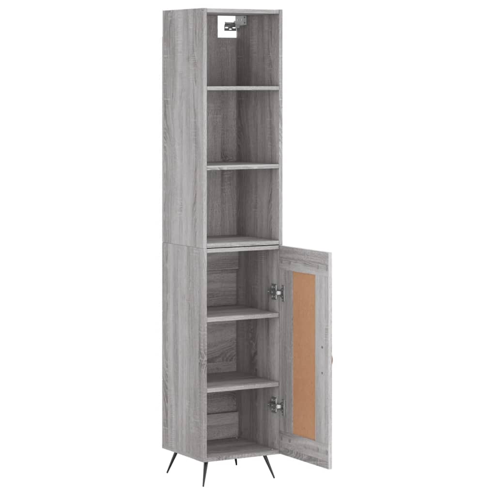 Image Buffet haut Sonoma gris 34,5x34x180 cm Bois d'ingénierie | Xios Store SNC vidaXL Xios Store SNC