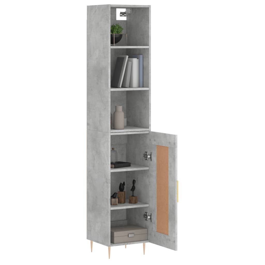 Image Buffet haut Gris béton 34,5x34x180 cm Bois d'ingénierie | Xios Store SNC vidaXL Xios Store SNC