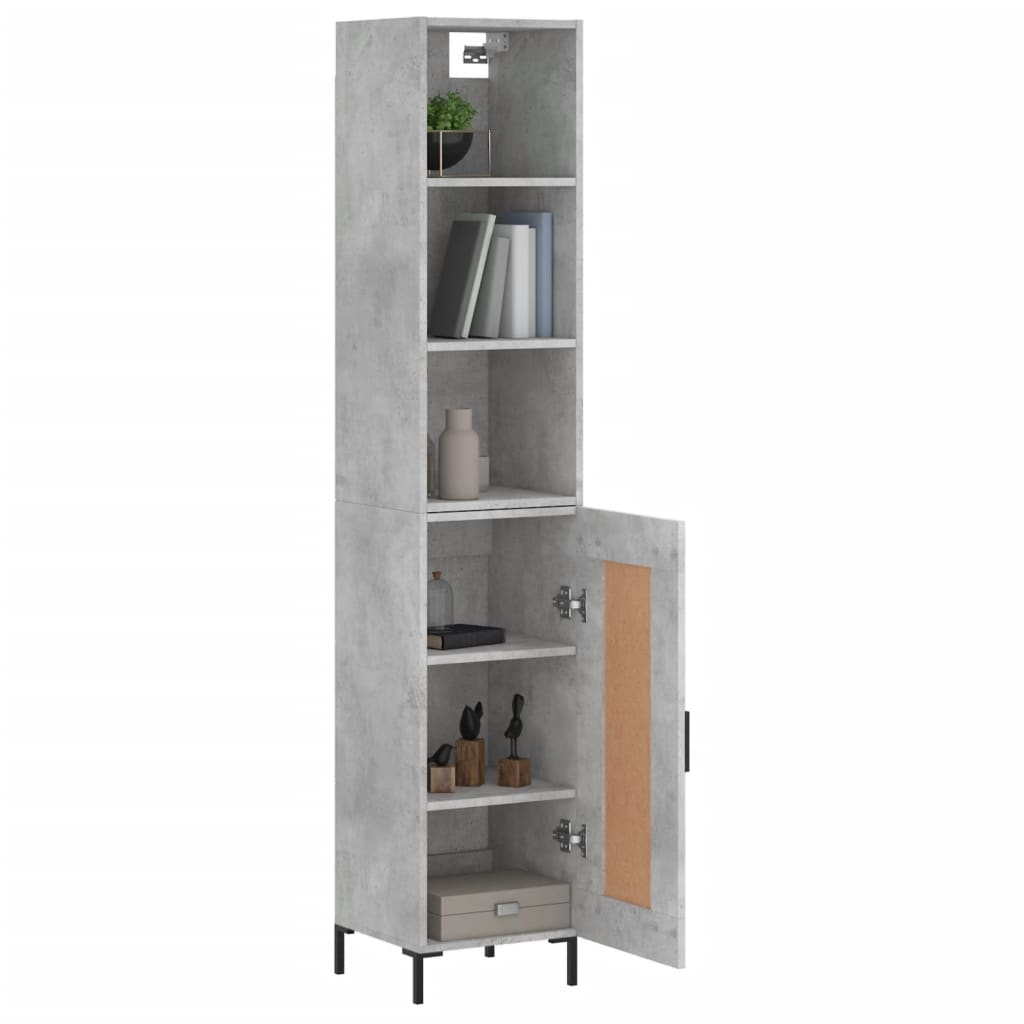 Image Buffet haut Gris béton 34,5x34x180 cm Bois d'ingénierie | Xios Store SNC vidaXL Xios Store SNC