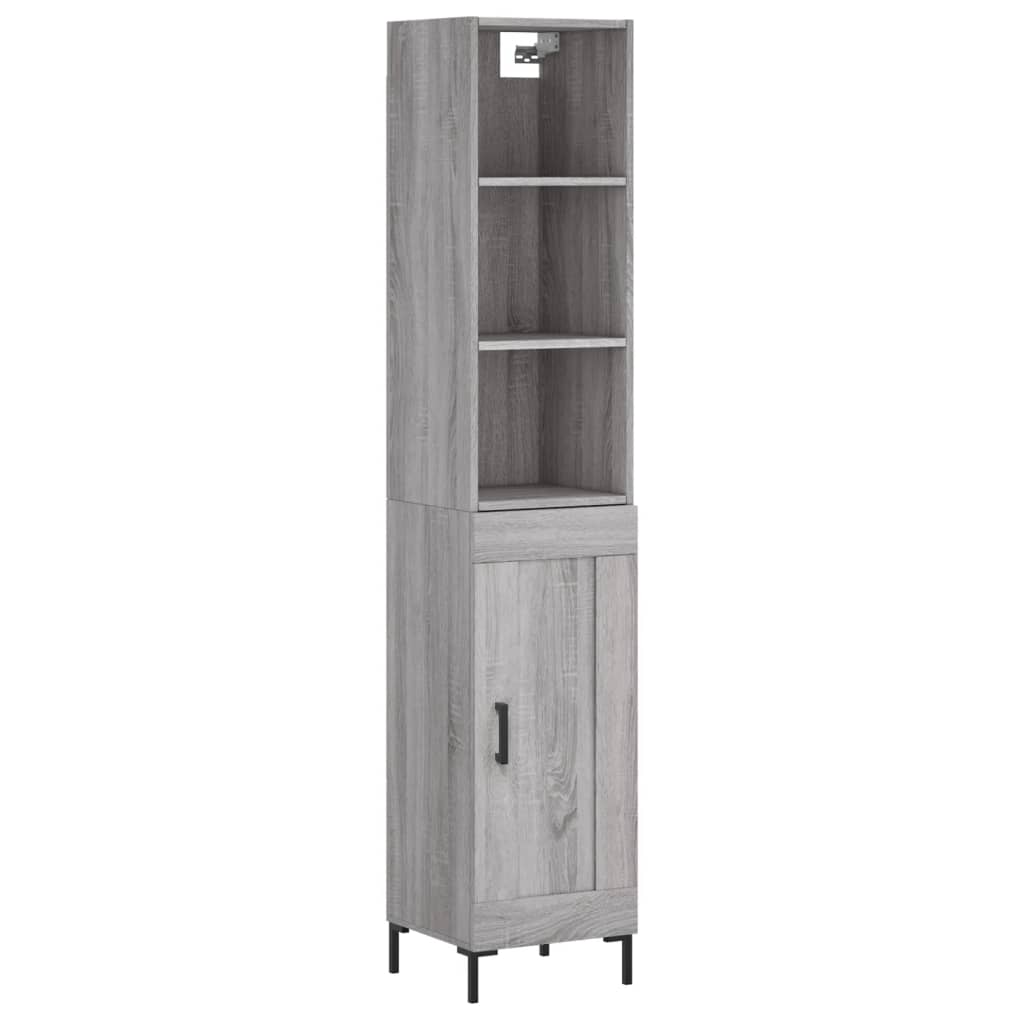 Image Buffet haut Sonoma gris 34,5x34x180 cm Bois d'ingénierie | Xios Store SNC vidaXL Xios Store SNC