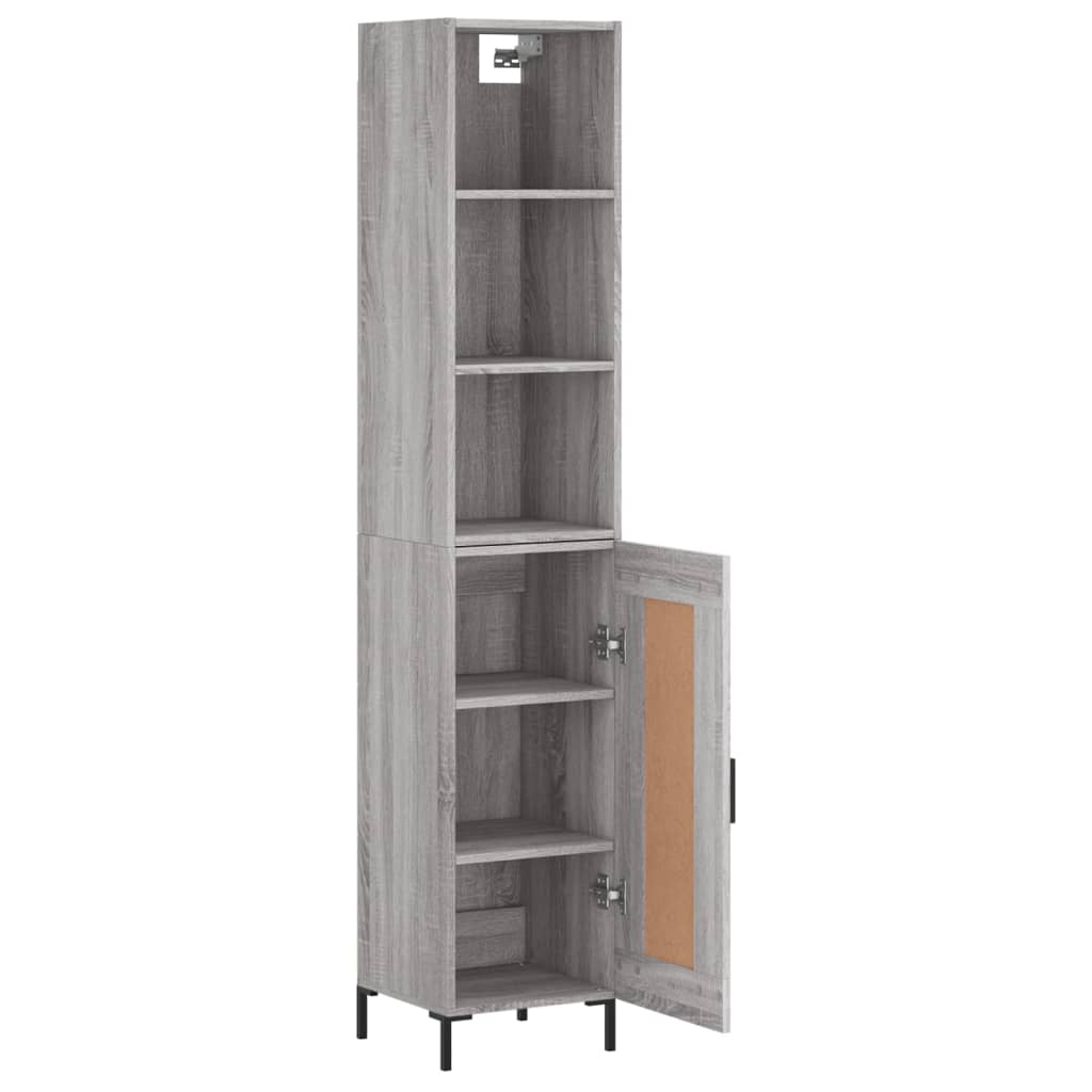 Image Buffet haut Sonoma gris 34,5x34x180 cm Bois d'ingénierie | Xios Store SNC vidaXL Xios Store SNC