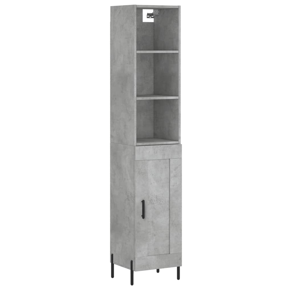 Image Buffet haut Gris béton 34,5x34x180 cm Bois d'ingénierie | Xios Store SNC vidaXL Xios Store SNC