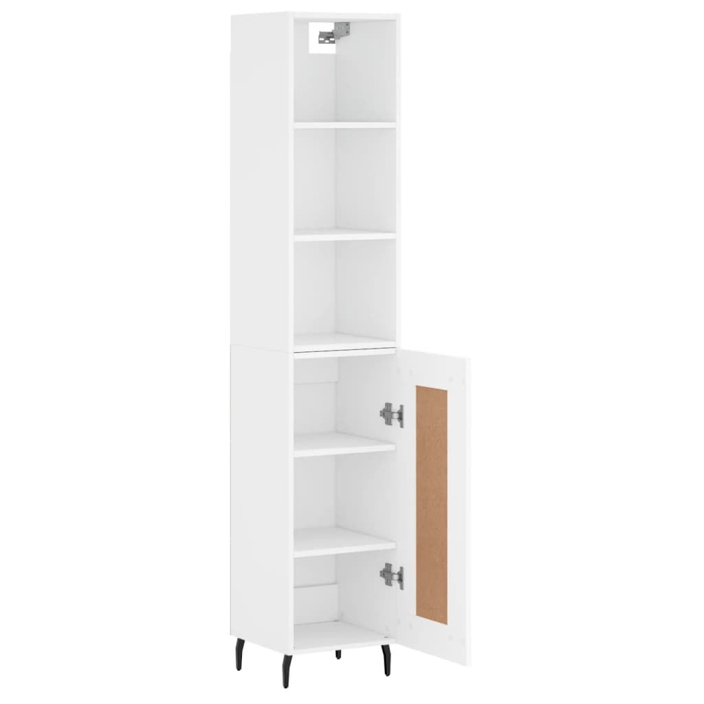 Image Buffet haut Blanc 34,5x34x180 cm Bois d'ingénierie | Xios Store SNC vidaXL Xios Store SNC