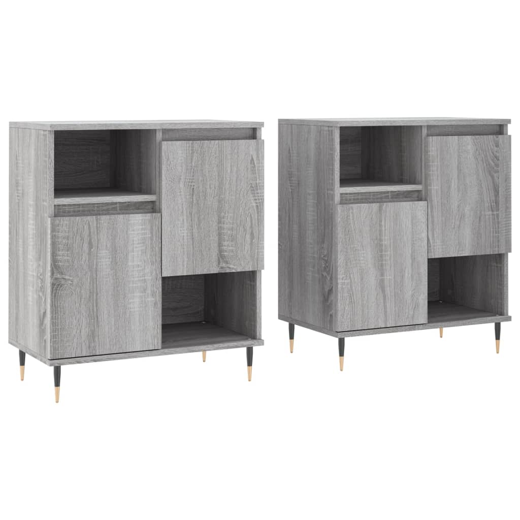 Image Buffets 2 pcs sonoma gris bois d'ingénierie | Xios Store SNC vidaXL Xios Store SNC