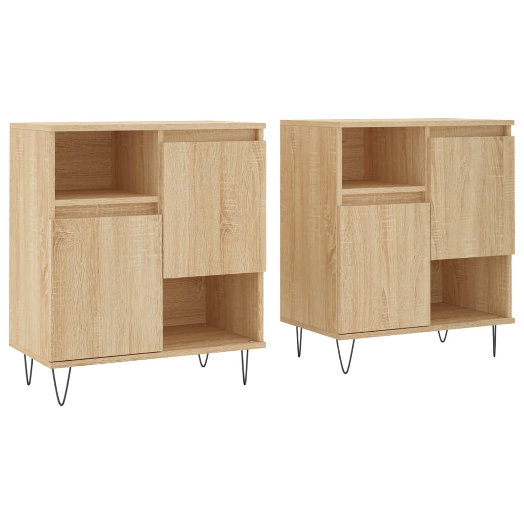 Image Buffets 2 pcs chêne sonoma bois d'ingénierie | Xios Store SNC vidaXL Xios Store SNC