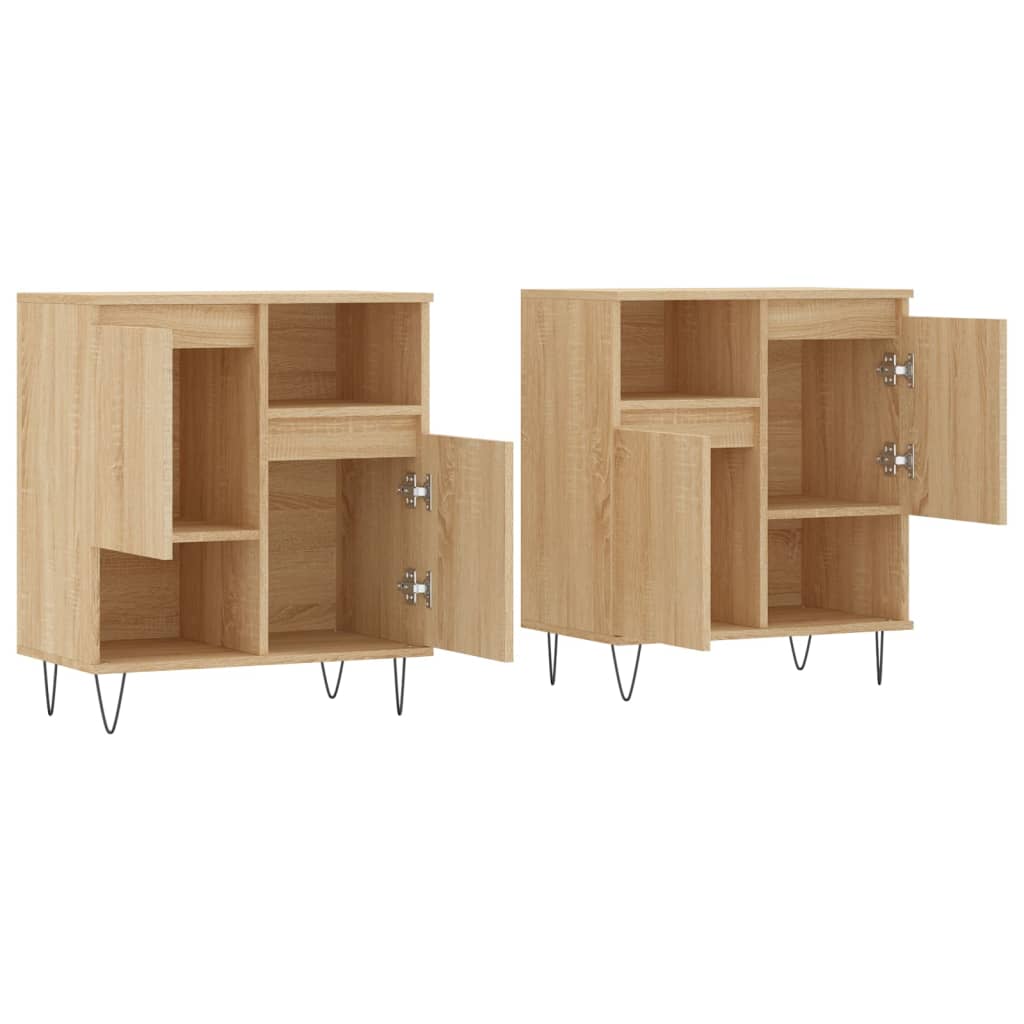 Image Buffets 2 pcs chêne sonoma bois d'ingénierie | Xios Store SNC vidaXL Xios Store SNC