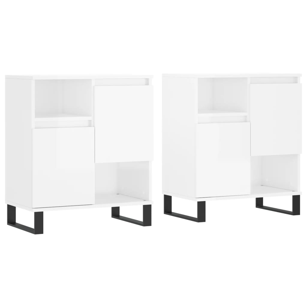 Image Buffets 2 pcs blanc brillant bois d'ingénierie | Xios Store SNC vidaXL Xios Store SNC